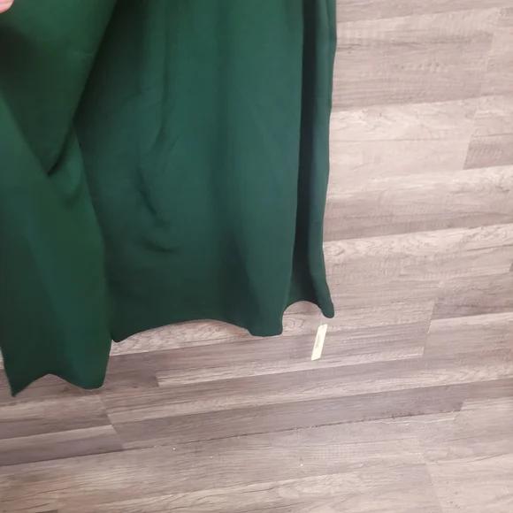 OGL Move Size L Surplice Wrap Midi Dress Green Long Sleeve Eco-Mousse Stretch - Picture 11 of 16